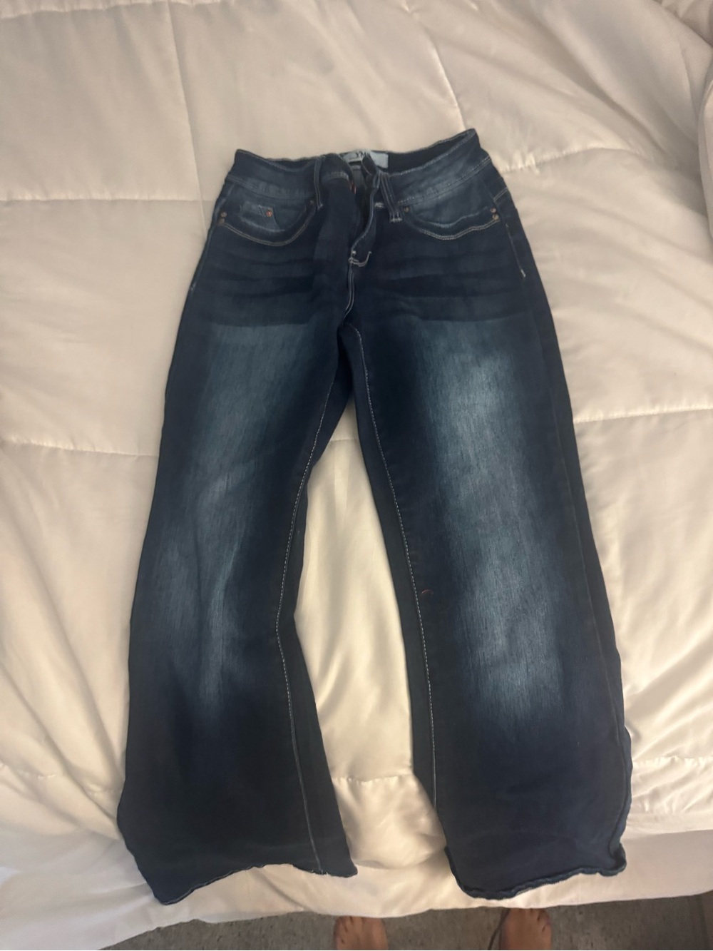 YMI Women's Wide-Leg Jeans in Dark Blue Wash